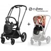 Farebný set ku kočíku Cybex Priam 4.0 Seat Pack Spring Blossom Dark Matt Black