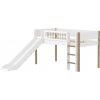 Flexa Midslp. + Slide F.Wht. 200x90 Legs + Crossbars Oak Str.Ladder uni