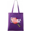 Ping Pongová legenda - Taška bavlnená - 42 x 38 cm ( Fialová )