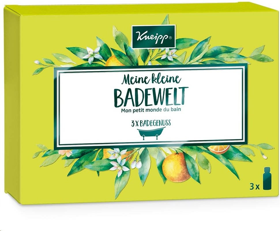 Kneipp Badewelt olejů do koupele Mandlové květy pečující koupelový olej 20 ml + Antistres olej do koupele 20 ml + Hluboké uvolnění olej do koupele 20 ml darčeková sada