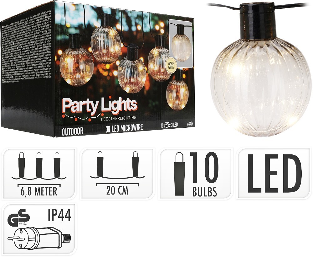 PROGARDEN Svetelná reťaz LED PARTY 8 žiaroviek 6,6m KO-AF5500600