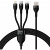 Baseus CASS030001 Flash Series II USB - USB Type C / Lightning / micro USB 100 W, 1,2m, černý