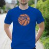 Pánske tričko s potlačou Basketbal lopta Modrá XL