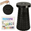 Skladacia stolička, teleskopická, prenosná, turistická taburetka, čierna, 200 kg biela