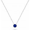 Brilio Silver Minimalistický strieborný náhrdelník s tmavomodrým zirkónom NCL73WB