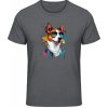 Gildan Soft-Style Tričko - Dizajn č.1 - Dog Superstar - Dark Heather - L - Pánske