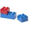 LEGO stolné boxy so zásuvkou Multi-Pack 3 ks - červená, modrá
