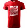 1975 v kocke tričko červená