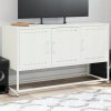 VidaXL TV stolík, biely, 100,5x39x60,5 cm, oceľový