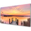 Sklenený obklad Do kuchyne Mólo západ slnka jazero 100x50 cm