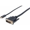 Kábel USB Manhattan USB-C - DVI-D 2 m Czarny (152457)