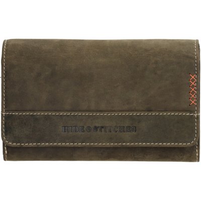 Hide & stitches Idaho dámska kožená peňaženka olivová
