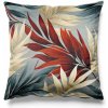 Soovi Home Obliečka na vankúš Tropical Ember – sýte palmové listy v teplých a chladných tónoch Veľkosť: 40x40 velúr