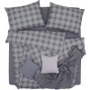 SCANquilt Obliečky KLASIK káro sivá žltá bežný 1x paplón 140x200 + 1x vankúš 70x90 cm