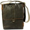 GreenLand Kožená taška na rameno klopnová GreenLand 2205-25 tm. hnedá