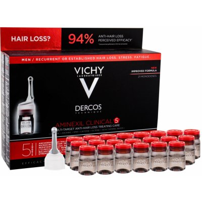 Vichy Dercos Aminexil Clinical 5 cielená starostlivosť proti vypadávaniu  vlasov pre mužov Multi-Target Anti-Hair Loss Treating Care 21 x 6 ml od  47,94 € - Heureka.sk