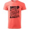 1972 v kocke - Klasické pánske tričko vyššej gramáže - XL ( Korálová )