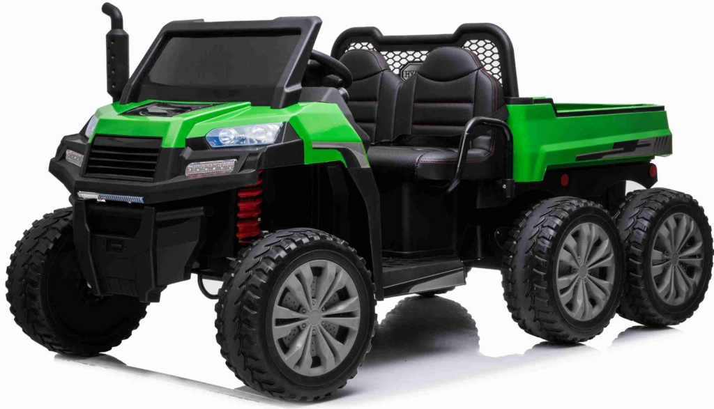 Beneo Použité farmárske elektrické autíčko RIDER 6X6 s pohonom štyroch kolies 2x12V batéria EVA kolesá široké dvojmiestne sedadlo Odpružené nápravy 2,4 GHz Diaľkový ovládač Dvojmiestne