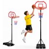 MOVEPRO Prenosný basketbalový kôš MOVEPRO, nastaviteľný 165–210 cm, s kolieskami a základňou 35 kg