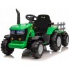 Detský elektrický traktor s vlečkou 12V 7Ah zelený