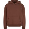 Build your Brand Mikina s kapucí Fluffy BY 284, těžká bavlna, pánská COT560284h6703-chocolate b L Čokoládová