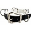 Obojok Mister B Slave Collar 4 D-Rings biely, kožený BDSM obojok s D-krúžkami