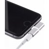 SES 2v1 Adaptér a redukcia Lightning pre nabíjanie a slúchadlá Apple iPhone 7, 8 Plus, X, XS a ďalšie strieborná 5041
