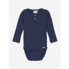 Detské body s dlhým rukávom z bavlny a modalu Dark Navy Minymo
