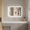 Erga Luna, LED zrkadlo 70x50cm s kozmetickým zrkadlom 3x zväčšenie, 1840 lm, 6500K, predné/zadné osvetlenie, ERG-V01-124-7050-00