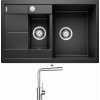 Blanco METRA 6 S Compact čierna s excentrom 525925 + Blanco MILA chróm 519414