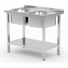 Hendi Umývací stôl - 2 drezy - 1000x600x850 mm | Hendi 817032