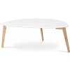 Autronic AF-1184 WT Stôl konferenčný 120x60x45 cm, MDF biela doska, nohy bambus prírodný odtieň