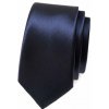 Hladká tmavomodrá úzka kravata