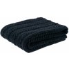 Wooline Pletená deka Olivia, antracit, 100% Austrálske Merino