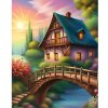 Diamantový obraz Chatka pri potoku