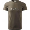 EKG formula - Klasické pánske tričko vyššej gramáže - 2XL ( Army )