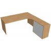 Hobis Pracovný stôl Gate, ergo, ľavý, 180x75,5x200 cm, dub/dub