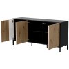 Cama Komoda MERCI 151 x 40 x 74 cm černá/dub řemeslný