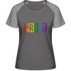 MyMate Predĺžené Tričko MY120 - Dúhový nápis - PRIDE - Grey Solid / Heather Grey - L - Dámske