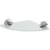 SAPHO X-ROUND sklenená polica rohová, štvrťkruhová 200x200mm, chróm / číre sklo XR009-11