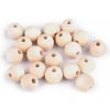 Drevené korálky nelakované Ø16 mm - 50 ks prírodná svetlá