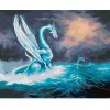 Diamantové maľovanie - MOCNÝ DRAK A MORSKÁ PANNA Rámovanie: vypnuté plátno na rám, Rozmer: 40x50 cm
