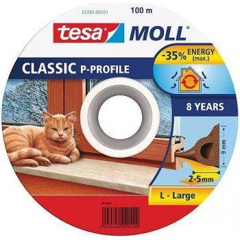 Tesnenie tesamoll® profil P, 9 mm, hnedé, 100 m