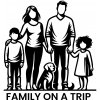 ELIART Nálepka na auto - Family on a trip Veľkosť dlhšej strany: 25 cm