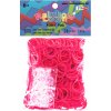 RAINBOW LOOM Original gumičky 600 kusov transparentné ružové