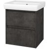 Dreja Skrinka pod umývadlo BONO SZZ2 55 (umývadlo Q) - D16 Tmavý betón / Úchytka T33 - čierna mat / D16 Tmavý betón