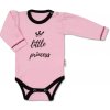 Baby Nellys Body dlhý rukáv s golierikom ružové Little Princess