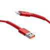 mobilNET pletený kábel USB na Lightning 1M 3A, červený