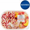 Tesco Mrazený krém broskyňový a mrazený krém s extraktom bourbon vanilky s kúskami malín 900 ml