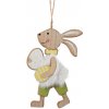 ZÁVES ZAJAC BIE KOŽÚŠOK, VAJCIA NAT/BIE/ZEL DREVO 9*13*0,6CM